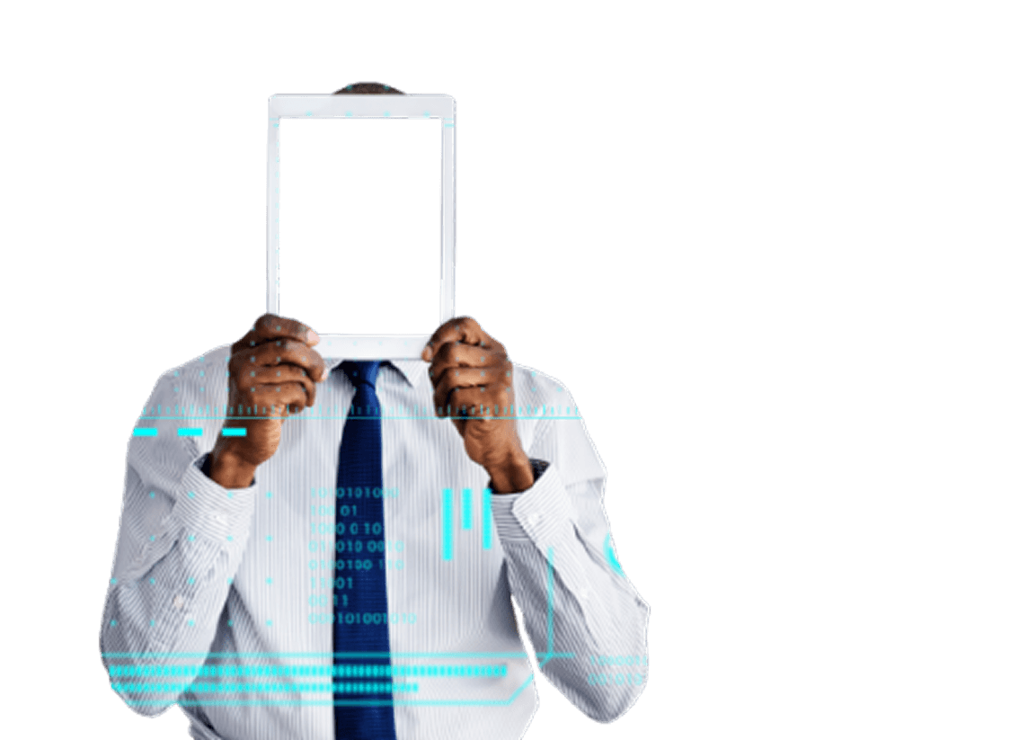 Business person holding a digital tablet